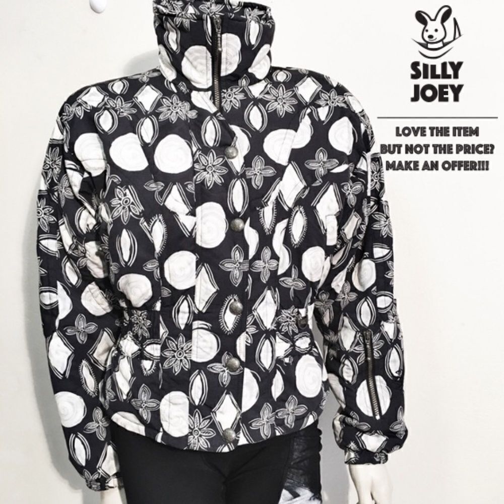 Vintage NILS Retro Ski Jacket Colorblock Geometric Winter Snow Coat Women's